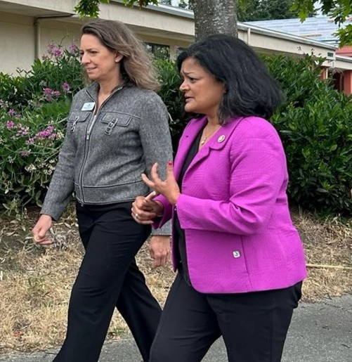 Nytasha Walters with U.S. Rep. Pramila Jayapal