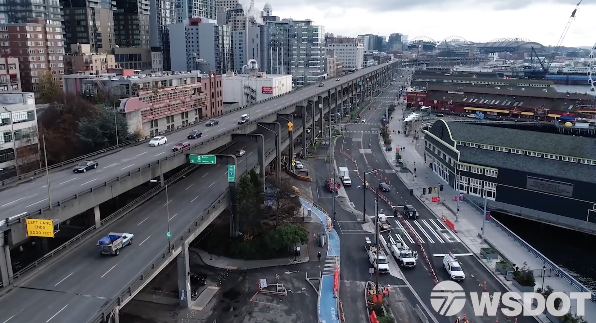 Alaskan Way Viaduct and Seattle waterfront